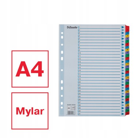 Przekładki kartonowe MYLAR A4 1-31 białe 100164 ESSELTE Przekładki kartonowe MYLAR A4 1-31 białe 100164 ESSELTE