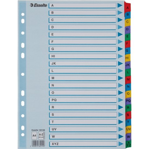 Przekładki kartonowe MYLAR A4 A-Z białe 100166 ESSELTE Przekładki kartonowe MYLAR A4 A-Z białe 100166 ESSELTE