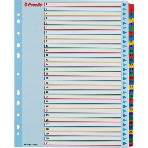 Przekładki kartonowe MYLAR A4 MAXI 1-31 ESSELTE 100210 Przekładki kartonowe MYLAR A4 MAXI 1-31 ESSELTE 100210