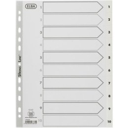 Przekładki numeryczne do segregatora A4 1-10 białe PP 100204765 OXFORD