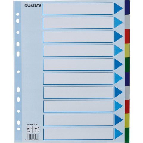 Przekładki plastikowe MAXI z PP 10 kart 15267 ESSELTE Przekładki plastikowe MAXI z PP 10 kart 15267 ESSELTE