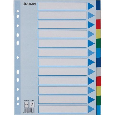 Przekładki plastikowe z PP A4 12 kart 15262 ESSELTE Przekładki plastikowe z PP A4 12 kart 15262 ESSELTE