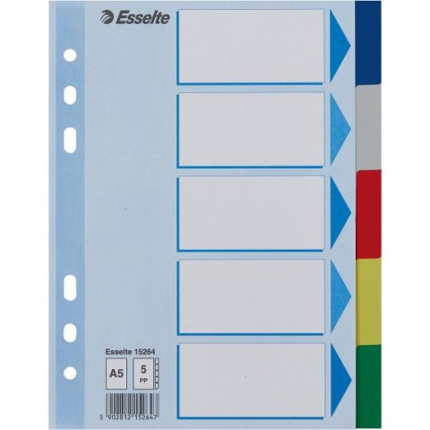 Przekładki plastikowe z PP A5 5 kart 15264 ESSELTE Przekładki plastikowe z PP A5 5 kart 15264 ESSELTE