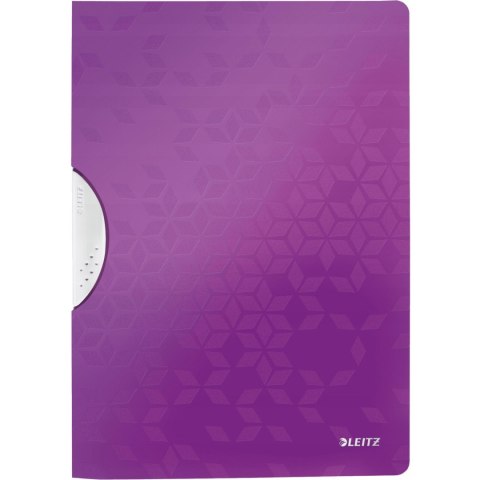Skoroszyt z klipem LEITZ WOW fioletowy 41850062 Skoroszyt z klipem LEITZ WOW fioletowy 41850062