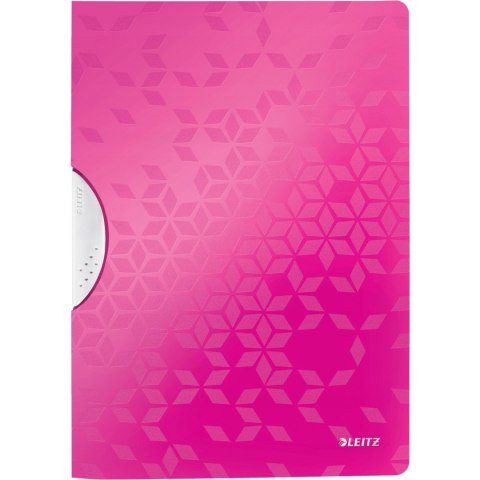 Skoroszyt z klipem LEITZ WOW różowy 41850023 Skoroszyt z klipem LEITZ WOW różowy 41850023