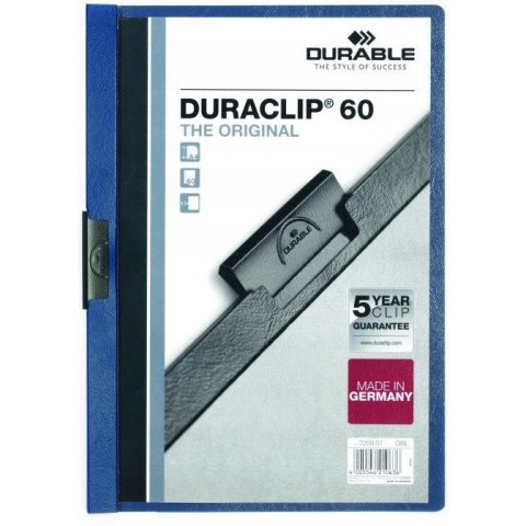 Skoroszyt zaciskowy A4 1-60k granatowy DURACLIP Original 220907 DURABLE Skoroszyt zaciskowy A4 1-60k granatowy DURACLIP Original 220907 DURABLE
