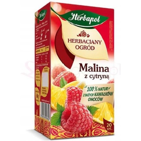 Herbata HERBAPOL owocowo-ziołowa (20 tb) Malina z Cytryną 54g HERBACIANY OGRÓD Herbata HERBAPOL owocowo-ziołowa (20 tb) Malina z Cytryną 54g HERBACIANY OGRÓD
