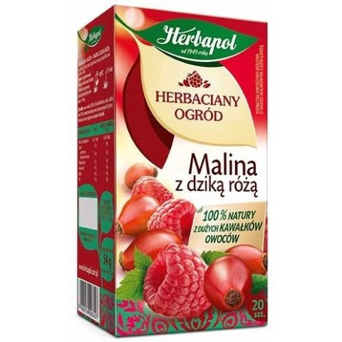 Herbata HERBAPOL owocowo-ziołowa(20 tb) Malina z Dziką różą 54g Herbata HERBAPOL owocowo-ziołowa(20 tb) Malina z Dziką różą 54g