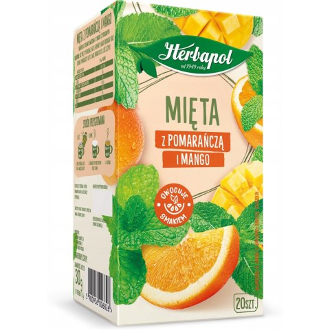 Herbata HERBAPOL ziołowo-owocowa (20tb) Mięta z pomarańczą i mango 30g Herbata HERBAPOL ziołowo-owocowa (20tb) Mięta z pomarańczą i mango 30g