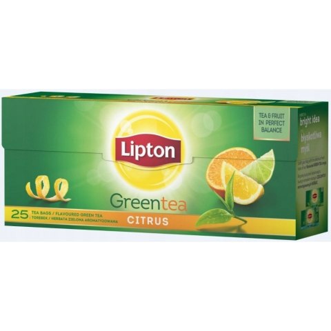 Herbata LIPTON (20 torebek) zielona z nutą cytrusów GREEN CITRUS Herbata LIPTON (20 torebek) zielona z nutą cytrusów GREEN CITRUS
