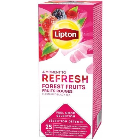 Herbata LIPTON REFRESH (25 kopert *1,6g) 40g czarna z aromatem Owoce Leśne Forest Fruits Herbata LIPTON REFRESH (25 kopert *1,6g) 40g czarna z aromatem Owoce Leśne Forest Fruits