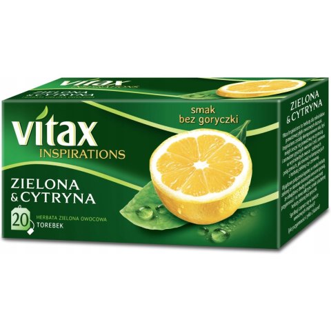 Herbata VITAX INSPIRATIONS (20 torebek) zielona z cytryną 30g zawieszka Herbata VITAX INSPIRATIONS (20 torebek) zielona z cytryną 30g zawieszka