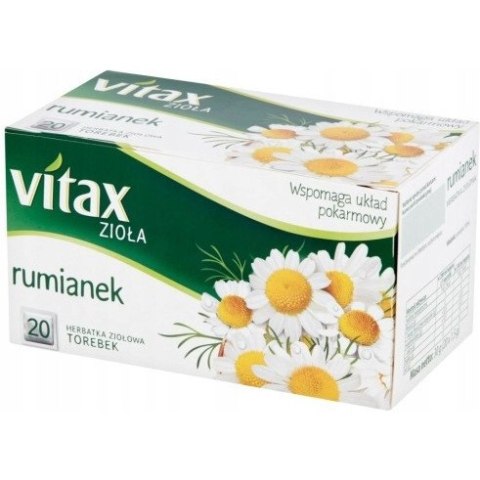 Herbata VITAX zioła (20 torebek x 1,5g) RUMIANEK bez zawieszki Herbata VITAX zioła (20 torebek x 1,5g) RUMIANEK bez zawieszki