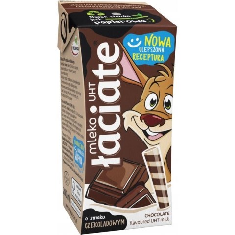Mleko ŁACIATE UHT 200ml (12 sztuk) czekoladowe Mleko ŁACIATE UHT 200ml (12 sztuk) czekoladowe