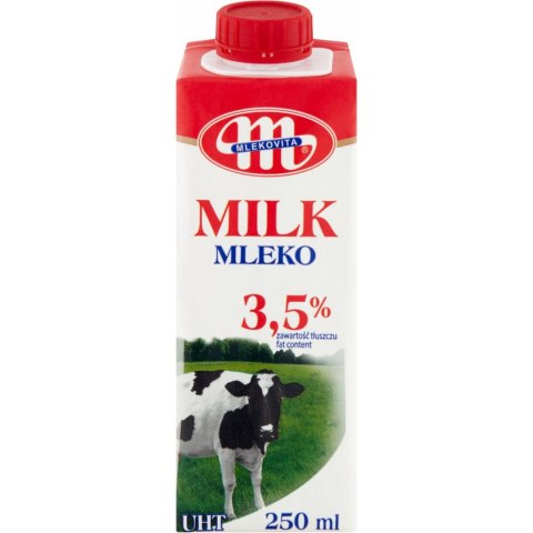 Mleko MLEKOVITA UHT (12 sztuk) naturalne 3,5% 250ml Mleko MLEKOVITA UHT (12 sztuk) naturalne 3,5% 250ml
