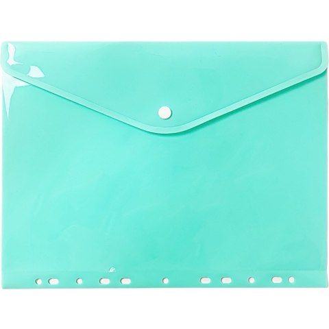 Teczka kopertowa A4 wpinana do segregatora PP pastelowy zielony TKZP-A4-04 BIURFOL Teczka kopertowa A4 wpinana do segregatora PP pastelowy zielony TKZP-A4-04 BIURFOL