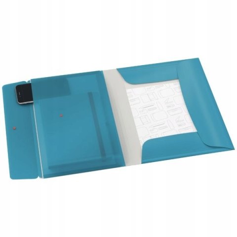 Teczka z gumką i kieszonką, PP, niebieska 46190061 Teczka z gumką i kieszonką, PP, niebieska 46190061