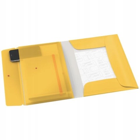 Teczka z gumką i kieszonką, PP, żółta 46190019 Teczka z gumką i kieszonką, PP, żółta 46190019