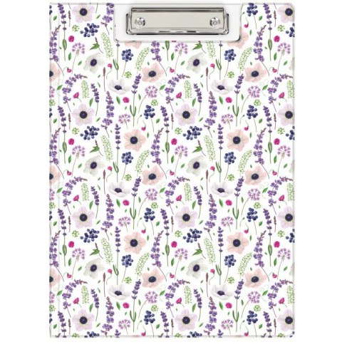 Teczka z klipem na dokumenty Clipboard A4 PVC wzór Kwiaty KHN-04-32 BIURFOL Teczka z klipem na dokumenty Clipboard A4 PVC wzór Kwiaty KHN-04-32 BIURFOL