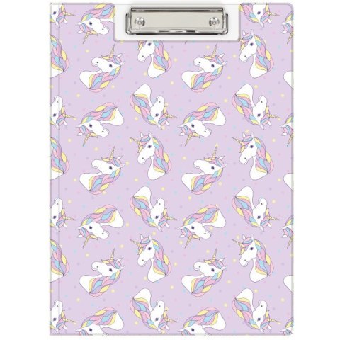 Teczka z klipem na dokumenty Clipboard A4 PVC wzór Jednorożce KHN-04-30 BIURFOL Teczka z klipem na dokumenty Clipboard A4 PVC wzór Jednorożce KHN-04-30 BIURFOL