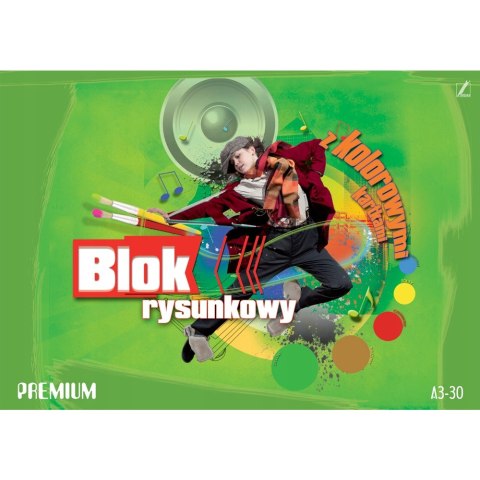 Blok rysunkowy kolorowy A3 30k PREMIUM KRESKA Blok rysunkowy kolorowy A3 30k PREMIUM KRESKA