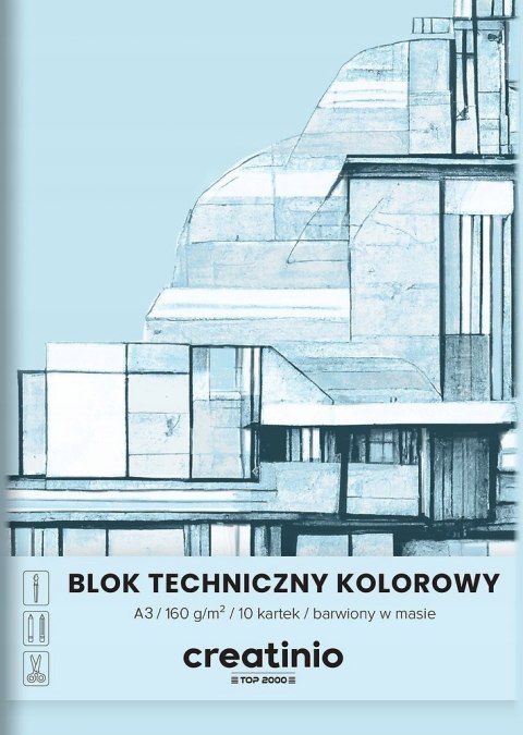 Blok techniczny A3 10k 160g CREATINIO kolorowy barwiony w masie 400176680 Blok techniczny A3 10k 160g CREATINIO kolorowy barwiony w masie 400176680