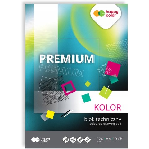 Blok techniczny A4 220g 10 kolorów PREMIUM HA 3722 2030-09 HAPPY COLOR Blok techniczny A4 220g 10 kolorów PREMIUM HA 3722 2030-09 HAPPY COLOR