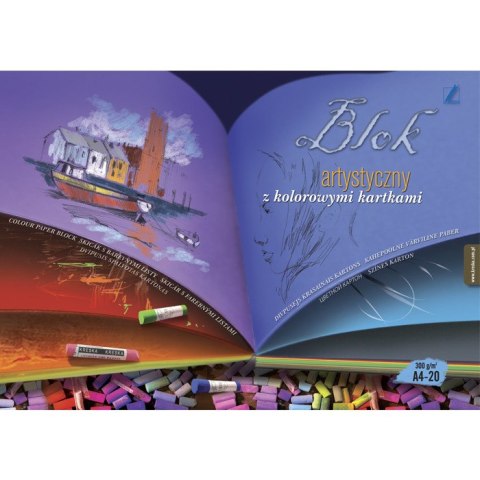 Blok techniczny kolorowy A4 20k 300g KRESKA Blok techniczny kolorowy A4 20k 300g KRESKA