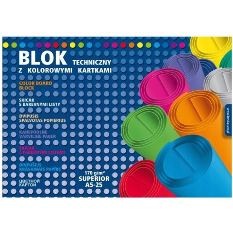 Blok techniczny kolorowy A5 25k SUPERIOR 00062 KRESKA Blok techniczny kolorowy A5 25k SUPERIOR 00062 KRESKA