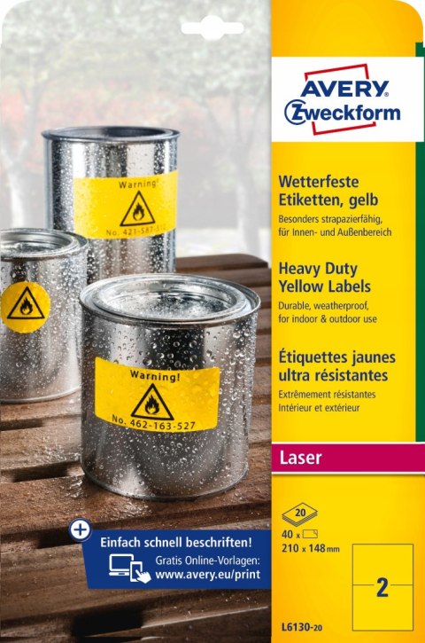 Etykieta 210x148 L6130-20 ZF żółta AVERY ZWECKFORM Etykieta 210x148 L6130-20 ZF żółta AVERY ZWECKFORM
