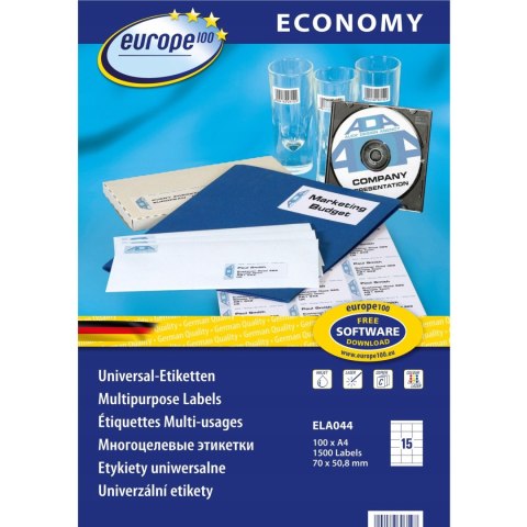 Etykiety ECONOMY białe A4 70x50.8mm ELA044 AVERY ZWECKFORM Etykiety ECONOMY białe A4 70x50.8mm ELA044 AVERY ZWECKFORM