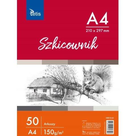 Szkicownik A4 150g 50ark KB010-A4 TETIS Szkicownik A4 150g 50ark KB010-A4 TETIS