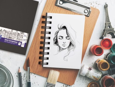 Szkicownik Sketchbook A6 80k 100g czarny 400152649 OXFORD Szkicownik Sketchbook A6 80k 100g czarny 400152649 OXFORD
