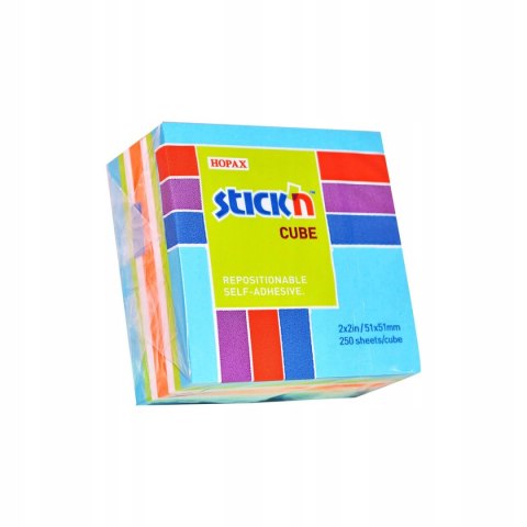 Bloczek STICK"N 51x51mm niebieski-mix neon i pastel 21535 Bloczek STICK"N 51x51mm niebieski-mix neon i pastel 21535