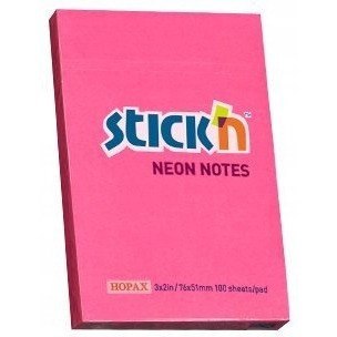 Bloczek STICK`N 76x51mm 100k ciemnoróżowy neon 21161 Bloczek STICK`N 76x51mm 100k ciemnoróżowy neon 21161