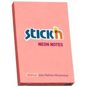 Bloczek STICK"N 76x51mm różowy neon 100k 21162 STICK"N Bloczek STICK"N 76x51mm różowy neon 100k 21162 STICK"N