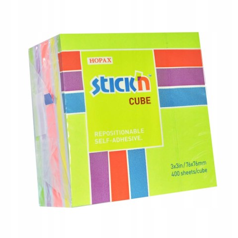 Bloczek STICK"N 76x76mm 400k mix zielony/żółty/różowy 21537 Bloczek STICK"N 76x76mm 400k mix zielony/żółty/różowy 21537
