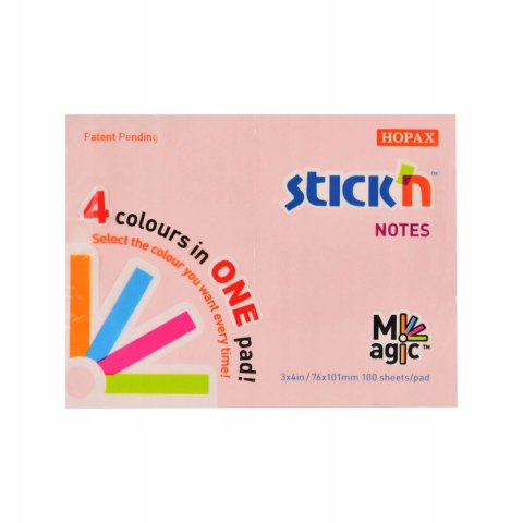 Bloczek STICK"N MAGIC PAD 76x101mm pastele mix kolorów 21575 Bloczek STICK"N MAGIC PAD 76x101mm pastele mix kolorów 21575