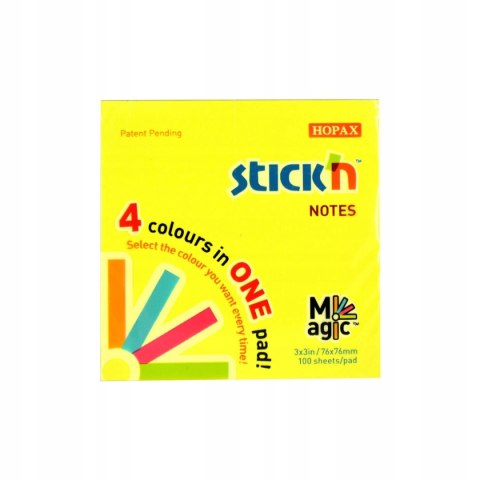 Bloczek STICK"N MAGIC PAD 76x76mm neon mix kolorów 21571 Bloczek STICK"N MAGIC PAD 76x76mm neon mix kolorów 21571