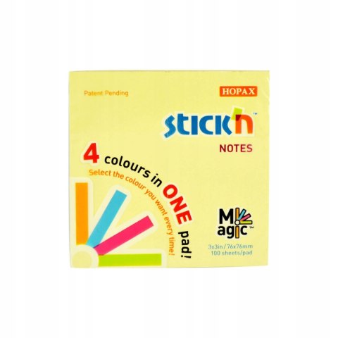 Bloczek STICK"N MAGIC PAD 76x76mm pastel mix kolorów 21574 Bloczek STICK"N MAGIC PAD 76x76mm pastel mix kolorów 21574