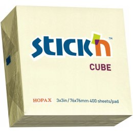 Bloczek STICk`N 76x76mm 400k żółty pastelowy 21072