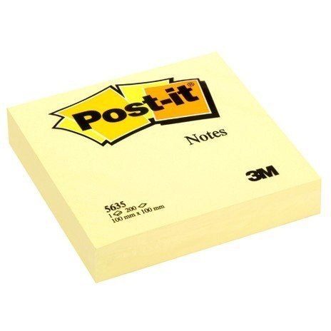 Bloczek samoprzylepny 100x100mm 200k żółty POST-IT (5635) UU011062062 3M Bloczek samoprzylepny 100x100mm 200k żółty POST-IT (5635) UU011062062 3M