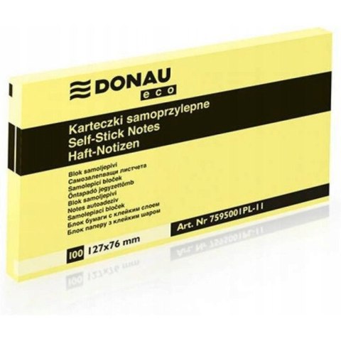 Bloczek samoprzylepny 127x76mm 100k żółty DONAU ECO 7595001PL-11 Bloczek samoprzylepny 127x76mm 100k żółty DONAU ECO 7595001PL-11