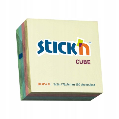 Bloczek samoprzylepny 76x76mm 400k mix 4 kolorów pastelowych STICK`N 21013 Bloczek samoprzylepny 76x76mm 400k mix 4 kolorów pastelowych STICK`N 21013