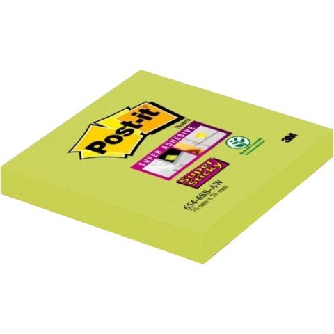 Bloczek samoprzylepny 76x76mm 90k zielony Super Sticky POST-IT 654-6SS-AW-EU 3M Bloczek samoprzylepny 76x76mm 90k zielony Super Sticky POST-IT 654-6SS-AW-EU 3M