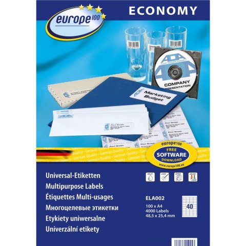 Etykiety ECONOMY A4 białe 48.5x25.4mm ELA002 AVERY ZWECKFORM Etykiety ECONOMY A4 białe 48.5x25.4mm ELA002 AVERY ZWECKFORM