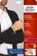 Opaski identyfikacyjne na nadgarstek 265x18mm A4 (10) L4001-10 żółte do nadruku AVERY ZWECKFORM