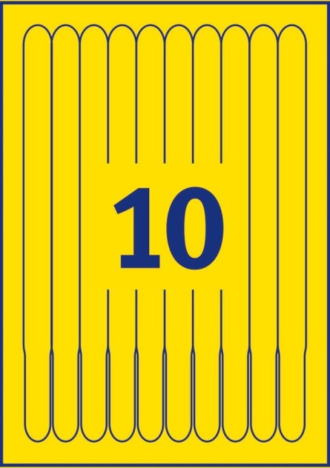 Opaski identyfikacyjne na nadgarstek 265x18mm A4 (10) L4001-10 żółte do nadruku AVERY ZWECKFORM