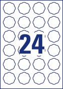 Usuwalne etykiety na przetwory A4 10 ark. 40,8 x 40,3 mm kształt kwiatu białe 5084 AVERY ZWECKFORM