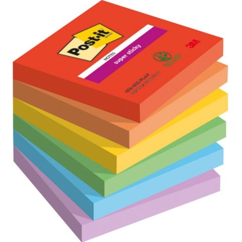 Bloczek samoprzylepny 76x76mm 90k mix kolorów (6szt) POST-IT Super Sticky PLAYFUL Bloczek samoprzylepny 76x76mm 90k mix kolorów (6szt) POST-IT Super Sticky PLAYFUL